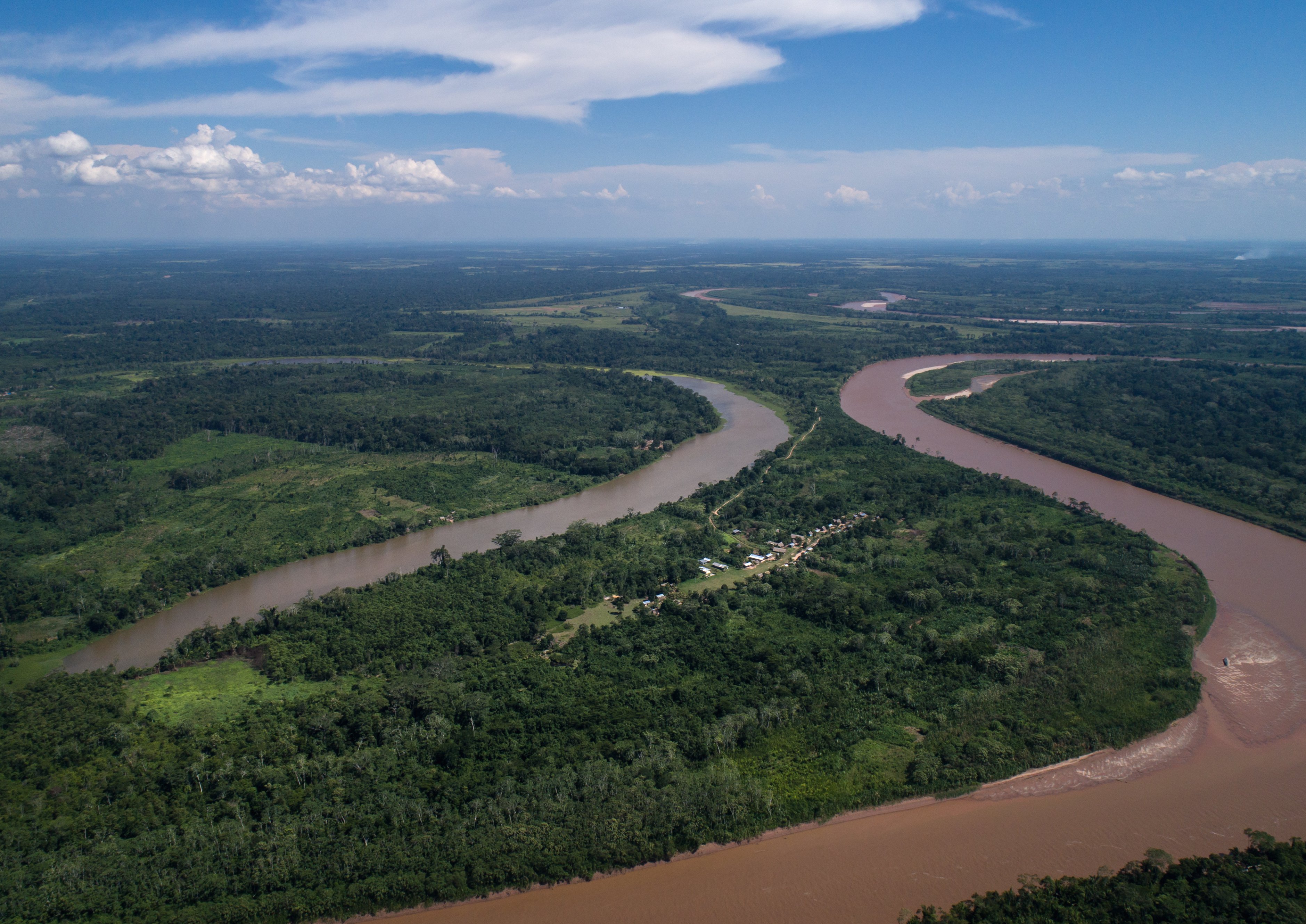 Santa Clara de Uchunya, the village visible in the center of this photo, is claiming 38,000 hectares of communal land in this area of Ucayali province.