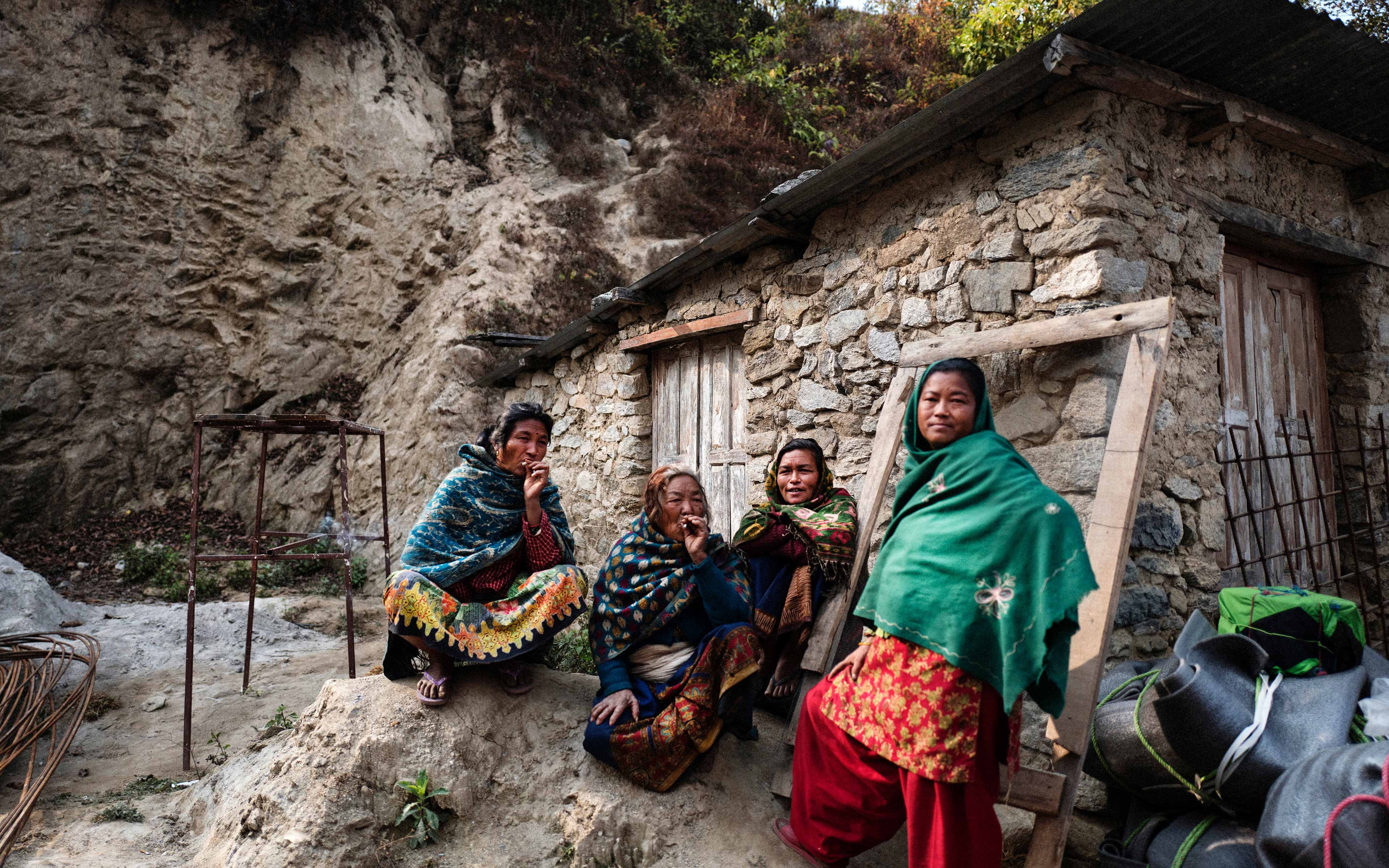 To help families who live in Madanpur, Nepal, which was hit by a number of severe aftershocks, Oxfam distributed shelter kits, visible at the bottom right and tied in bundles so they can be carried.